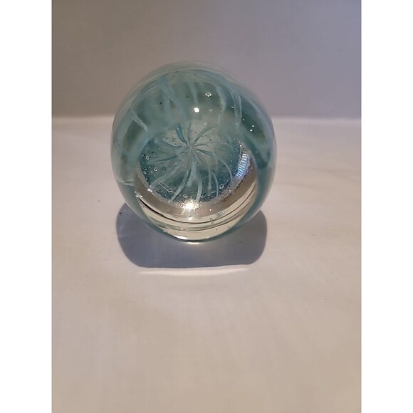 Vintage Art Glass Soft Blue Green Jellyfish Paperweight 3.5" - Picture 10 of 10